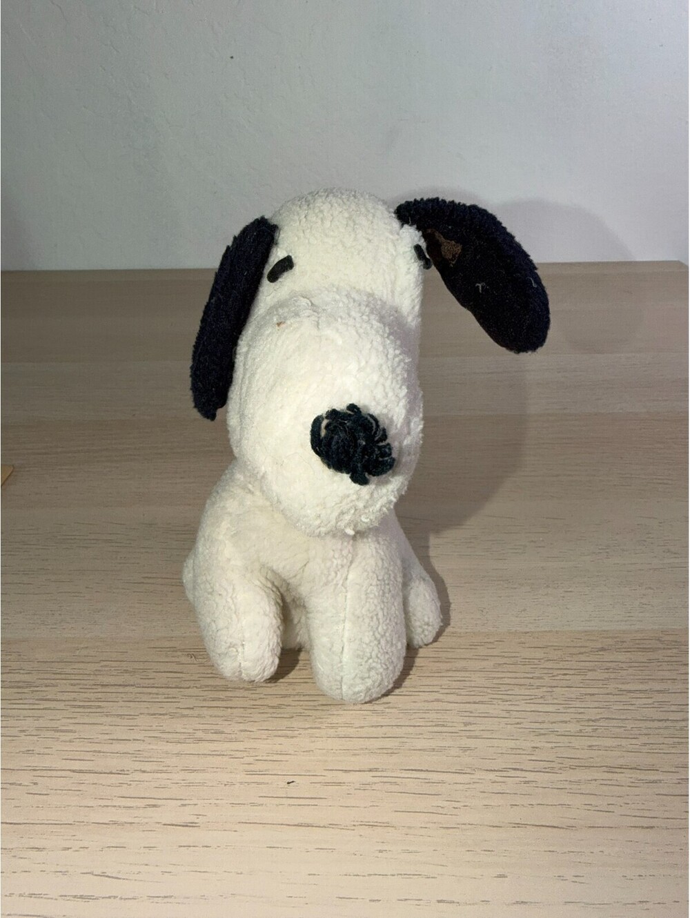 Vintage Snoopy Plush Dog 1958/1968 Peanuts Small 7" Stuffed Toy White Black Ear